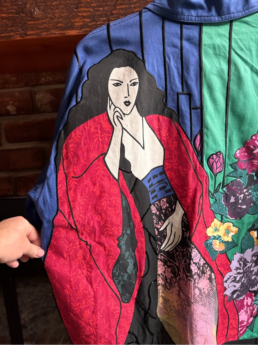 RARE vintage graphic art trucker jacket - Picture 7 of 16
